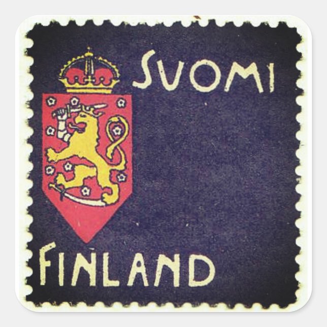 Vinatge stamp - Finland Square Sticker (Front)
