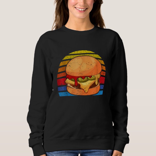 Vinatge Sunset Burger    Burger Costume Burger Sweatshirt (Front)