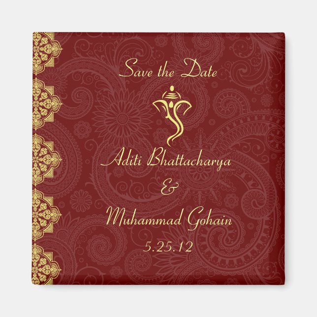 Vinayaka Wedding Favor Magnets (Front)