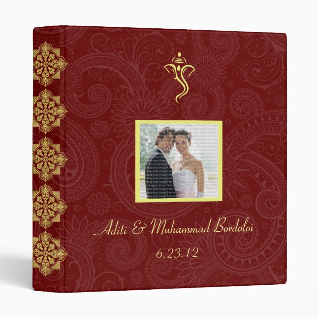 Vinayaka Wedding Photo Album & Planner 3 Ring Binder (Front/Spine)