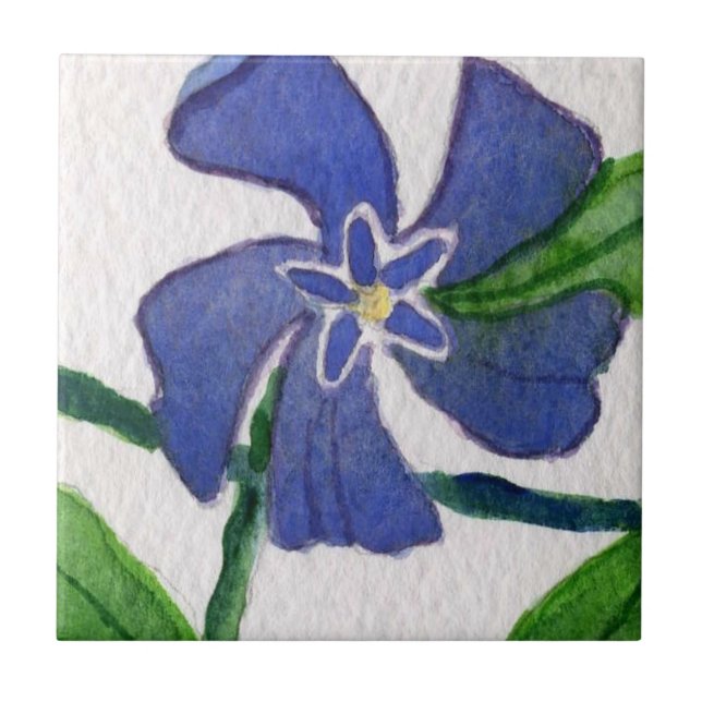 "Vinca Vine" Kitchen Garden Ceramic  Tile (Front)