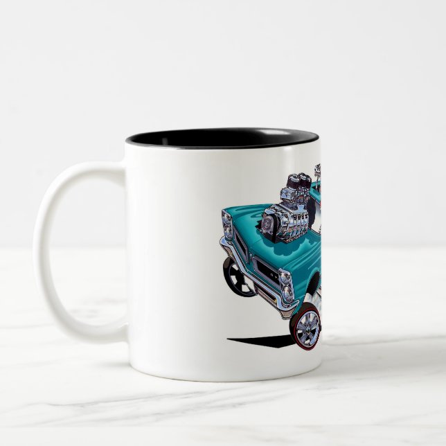 Vince Crain GOATINATOR blue 1965 GTO Two-Tone Coffee Mug (Left)