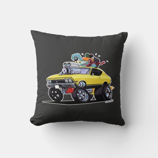 Vince Crain JUST IDLIN 68 Chevelle Throw Pillow (Front)