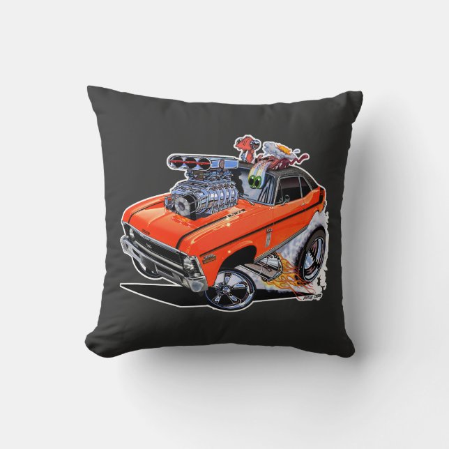 Vince Crain SUPER Sport NOVA 1970 Throw Pillow (Front)