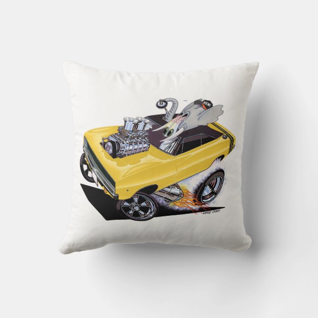 Vince Crains FULL CHARGE 1968 Charger Throw Pillow (Back)