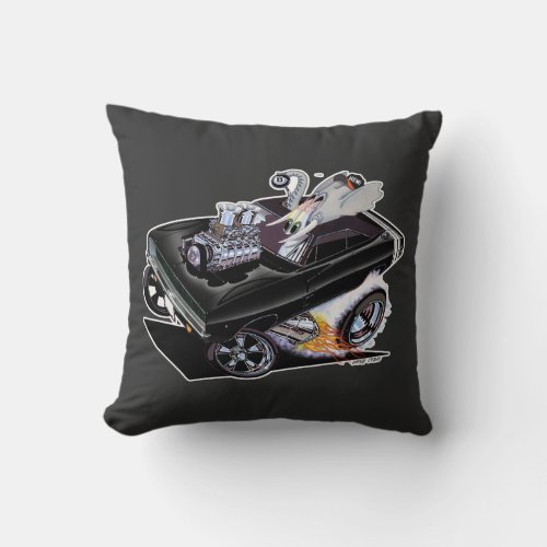 Vince Crains FULL CHARGE 1968 Charger Throw Pillow