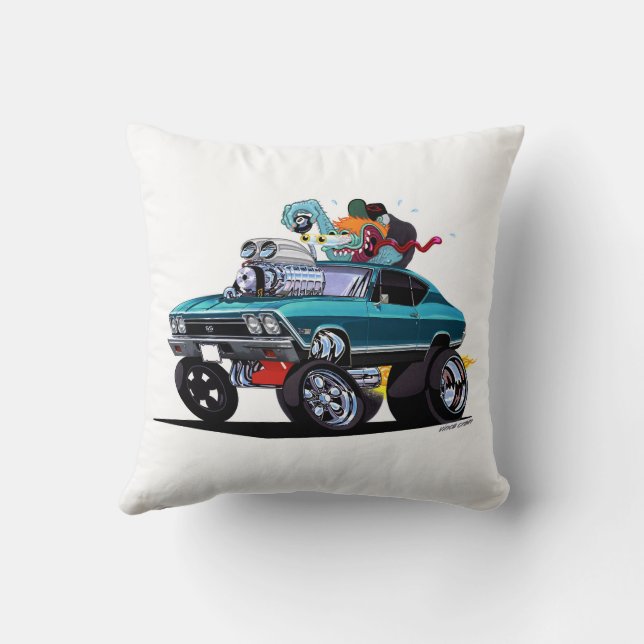 Vince Crains High Octane Art, 1968 Chevelle SS  Throw Pillow (Back)
