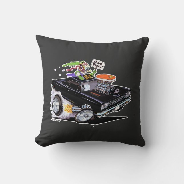 Vince Crains High Octane Art, 1969 Bird Fink Throw Pillow (Front)
