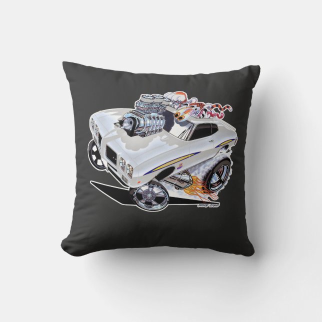 Vince Crains High Octane Art, 1970 GTO the Judge Throw Pillow (Front)
