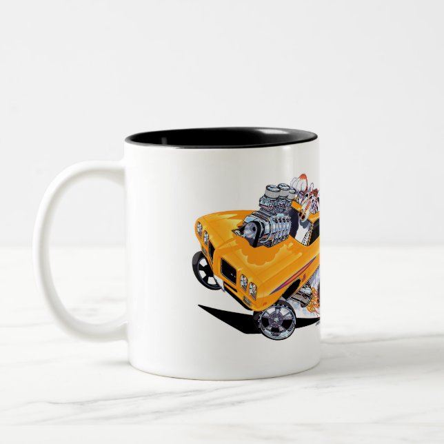 Vince Crains High Octane Art, 1970 GTO the Judge  Two-Tone Coffee Mug (Left)