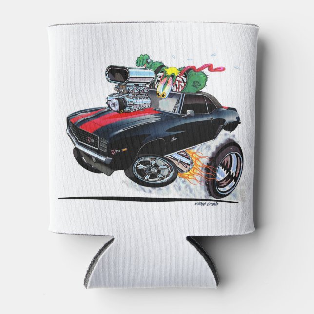 Vince Crains High Octane Art, black 1969 Camaro Can Cooler (Front)