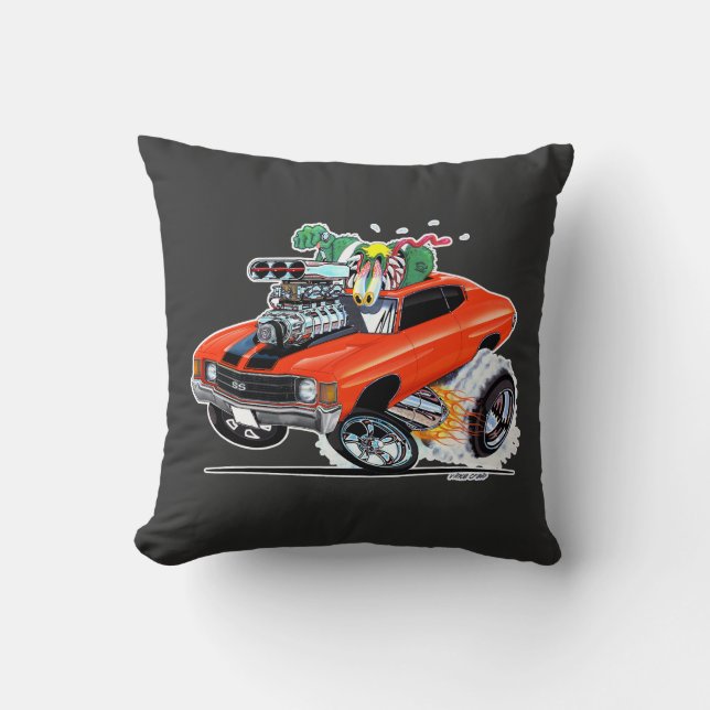 Vince crains MONSTER MUSCLE 1972 Chevelle SS Throw Pillow (Front)