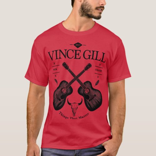 Vince Gill Acoustic Guitar Vintage Logo T_Shirt