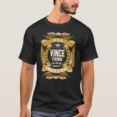 VINCE Last Name Personalized Name T_Shirt