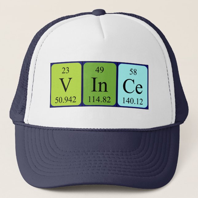 Vince periodic table name hat (Front)