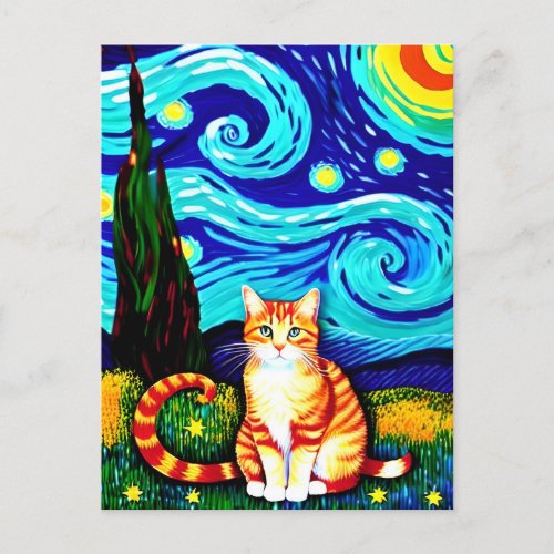 Vincent Cat Gogh Postcard