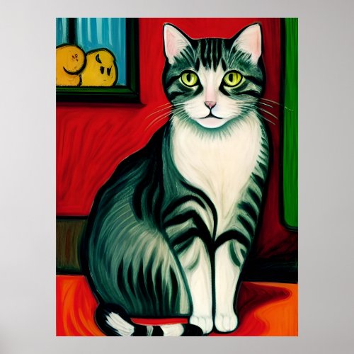 Vincent Cat Gogh Poster