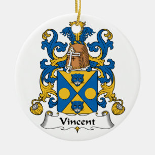 Vincent Family Crest Ceramic Ornament