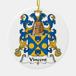 Vincent Family Crest Ceramic Ornament