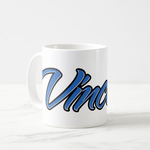 Vincent First Name Blue Tasse Coffee Coffee Mug