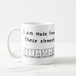 Vincent periodic table name mug