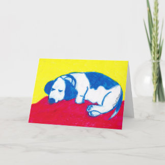 Vincent the Dog in Primary Colors Holiday Card