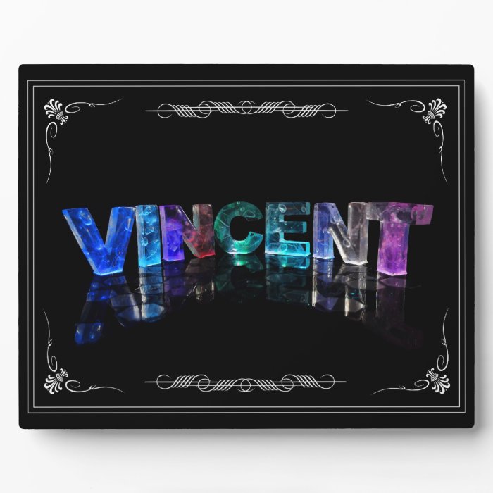 Vincent    The Name Vincent in 3D Lights (Photogra Plaque