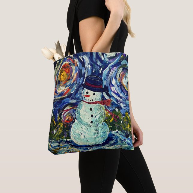 Vincent the Snowman Tote (Close Up)