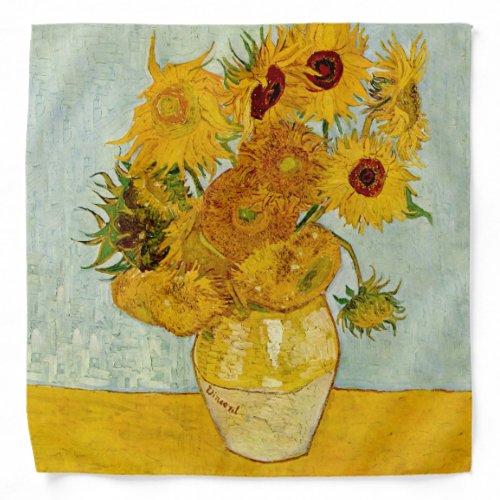Vincent Van Gogh 12 Sunflowers Impressionist Bandana