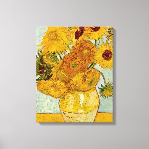 Vincent Van Gogh 12 Sunflowers Impressionist Canvas Print