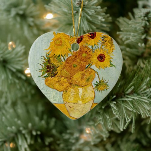 Vincent Van Gogh 12 Sunflowers Impressionist Ceramic Ornament