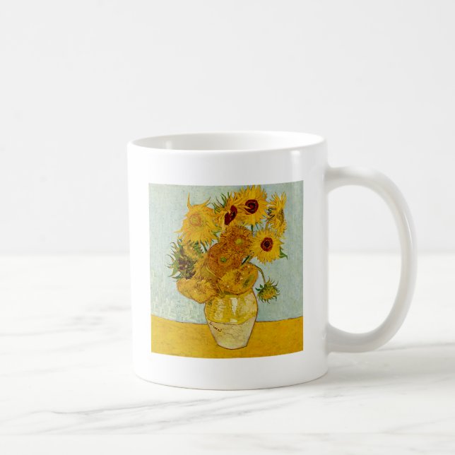 Vincent Van Gogh 12 Sunflowers Impressionist Coffee Mug (Right)