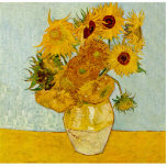 Vincent Van Gogh 12 Sunflowers Impressionist Cutout<br><div class="desc">Vincent Van Gogh's Vase with 12 Sunflowers is one of Van Gogh's famous Sunflower series. This painting of sunflowers is part of Van Gogh's second set of beautiful impressionist sunflower paintings, which he created in 1888. The sunflowers are yellow against a background of light blue. As in all of Van...</div>