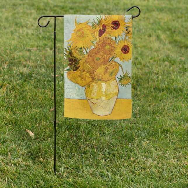 Vincent Van Gogh 12 Sunflowers Impressionist Garden Flag (In SItu)