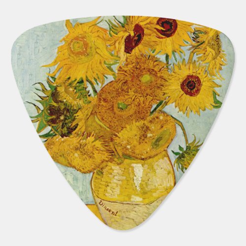 Vincent Van Gogh 12 Sunflowers Impressionist Guitar Pick