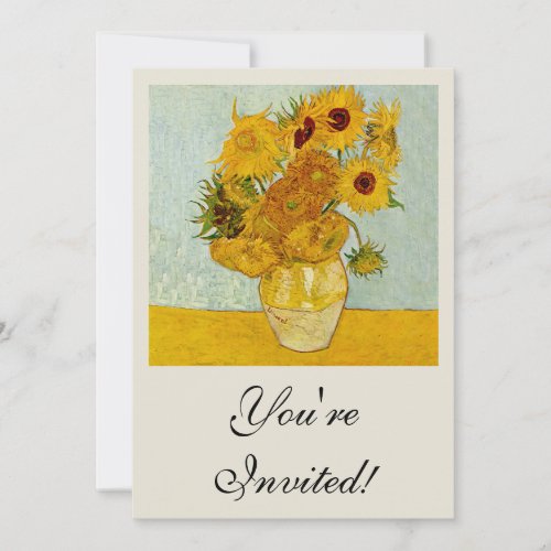 Vincent Van Gogh 12 Sunflowers Impressionist Invitation