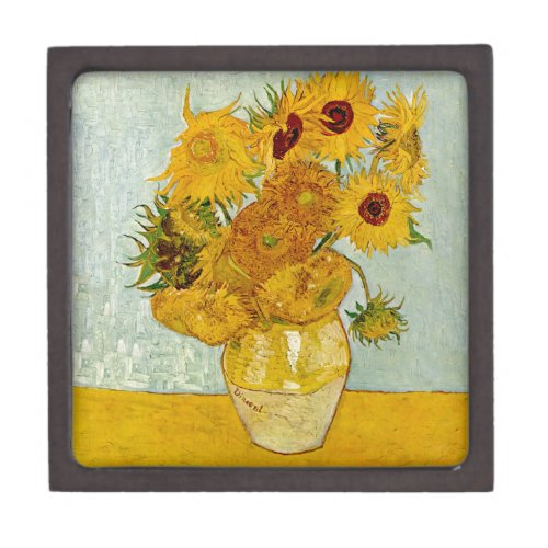 Vincent Van Gogh 12 Sunflowers Impressionist Jewelry Box