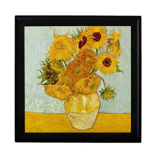 Vincent Van Gogh 12 Sunflowers Impressionist Jewelry Box