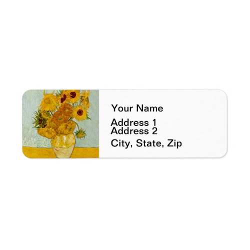 Vincent Van Gogh 12 Sunflowers Impressionist Label