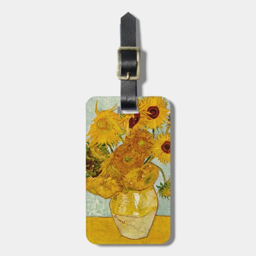 Vincent Van Gogh 12 Sunflowers Impressionist Luggage Tag