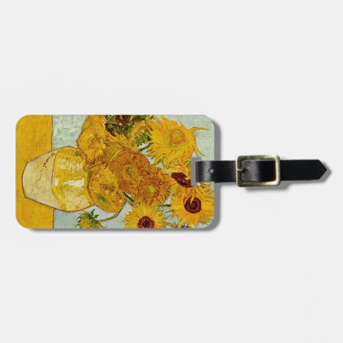 Vincent Van Gogh 12 Sunflowers Impressionist Luggage Tag