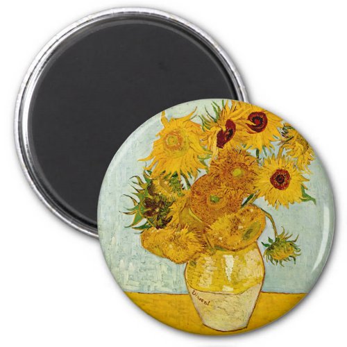 Vincent Van Gogh 12 Sunflowers Impressionist Magnet