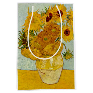 Vincent Van Gogh 12 Sunflowers Impressionist Medium Gift Bag