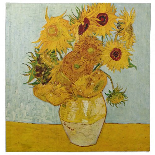 Vincent Van Gogh 12 Sunflowers Impressionist Napkin