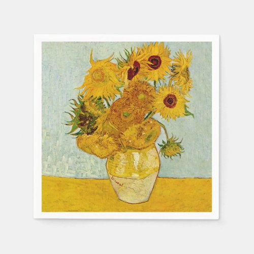 Vincent Van Gogh 12 Sunflowers Impressionist Napkins