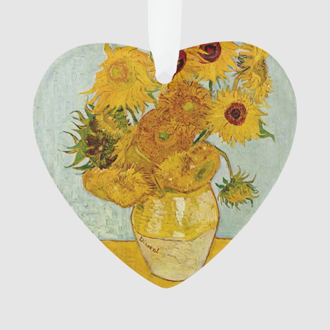 Vincent Van Gogh 12 Sunflowers Impressionist Ornament (Front)