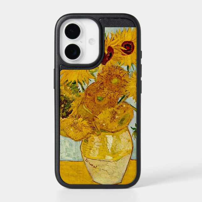 Vincent Van Gogh 12 Sunflowers Impressionist Otterbox iPhone Case (Back)