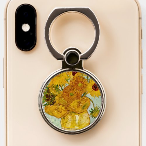 Vincent Van Gogh 12 Sunflowers Impressionist Phone Ring Stand