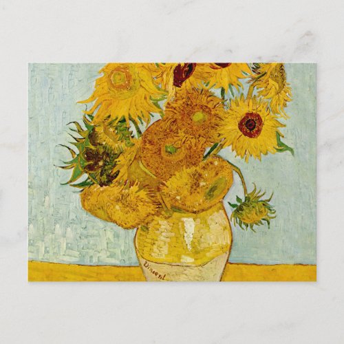 Vincent Van Gogh 12 Sunflowers Impressionist Postcard