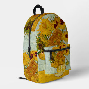 Vincent Van Gogh 12 Sunflowers Impressionist Printed Backpack